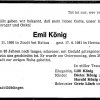 Koenig Emil 1900-1981 Todesanzeige